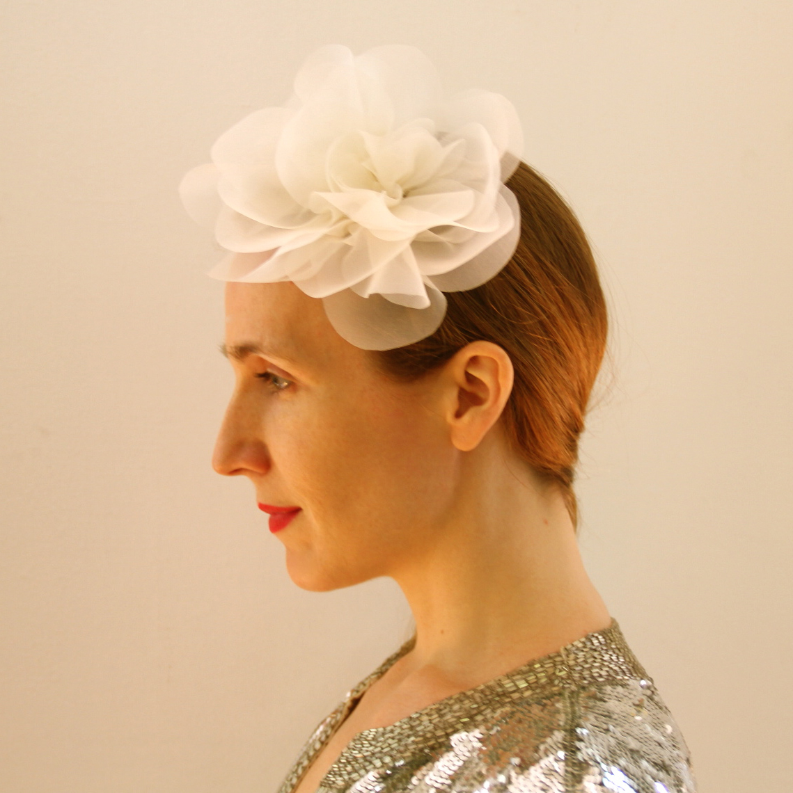 Vintage Silk Organza Flower - Ivory