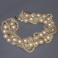 Twisted Pearl and Rhinestone Choker
