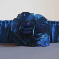 Cobalt Blue Silk Flower Belt
