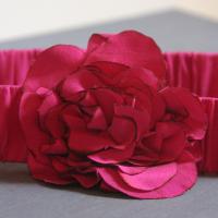 Fuchsia Silk Flower Belt